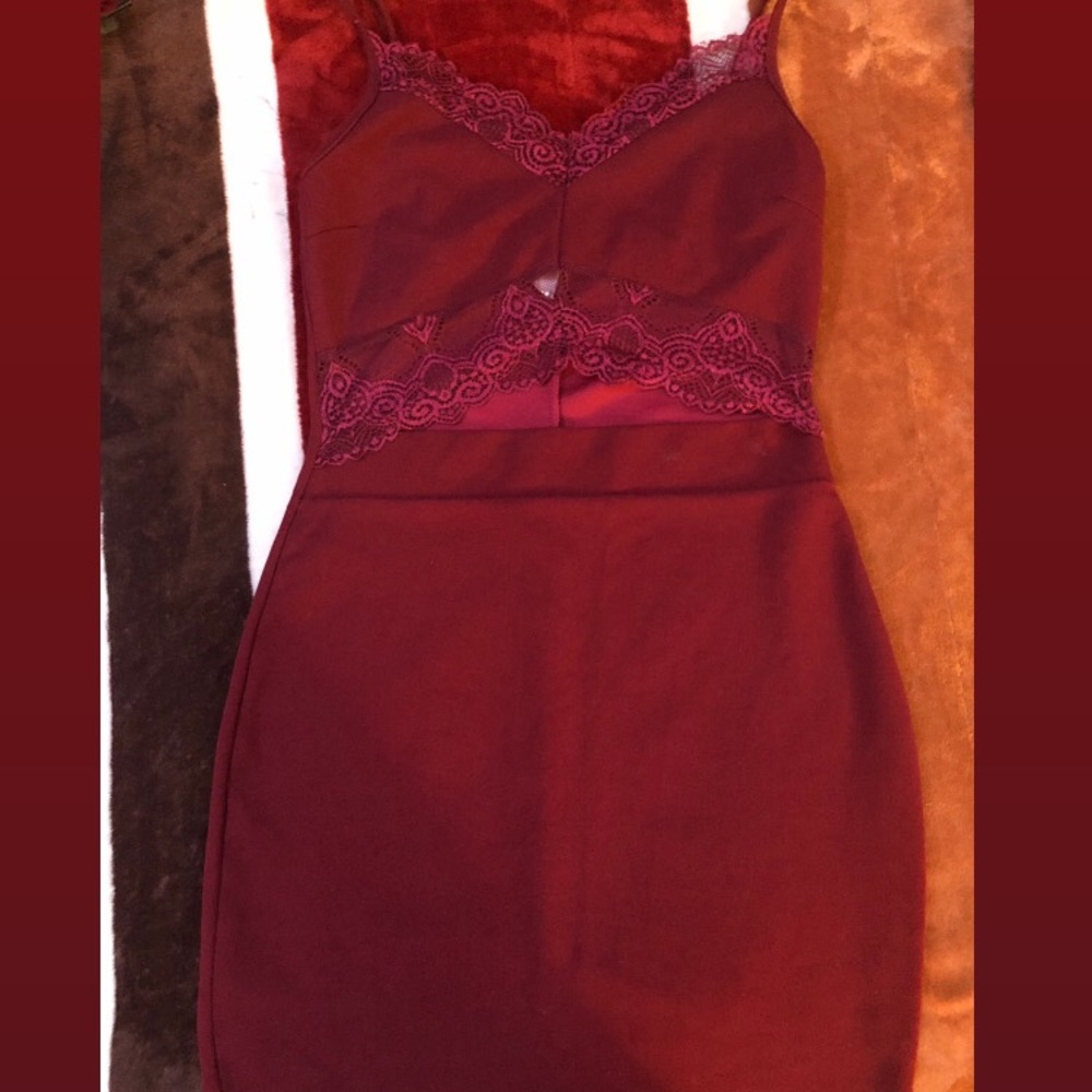 Burgundy Mini Dress